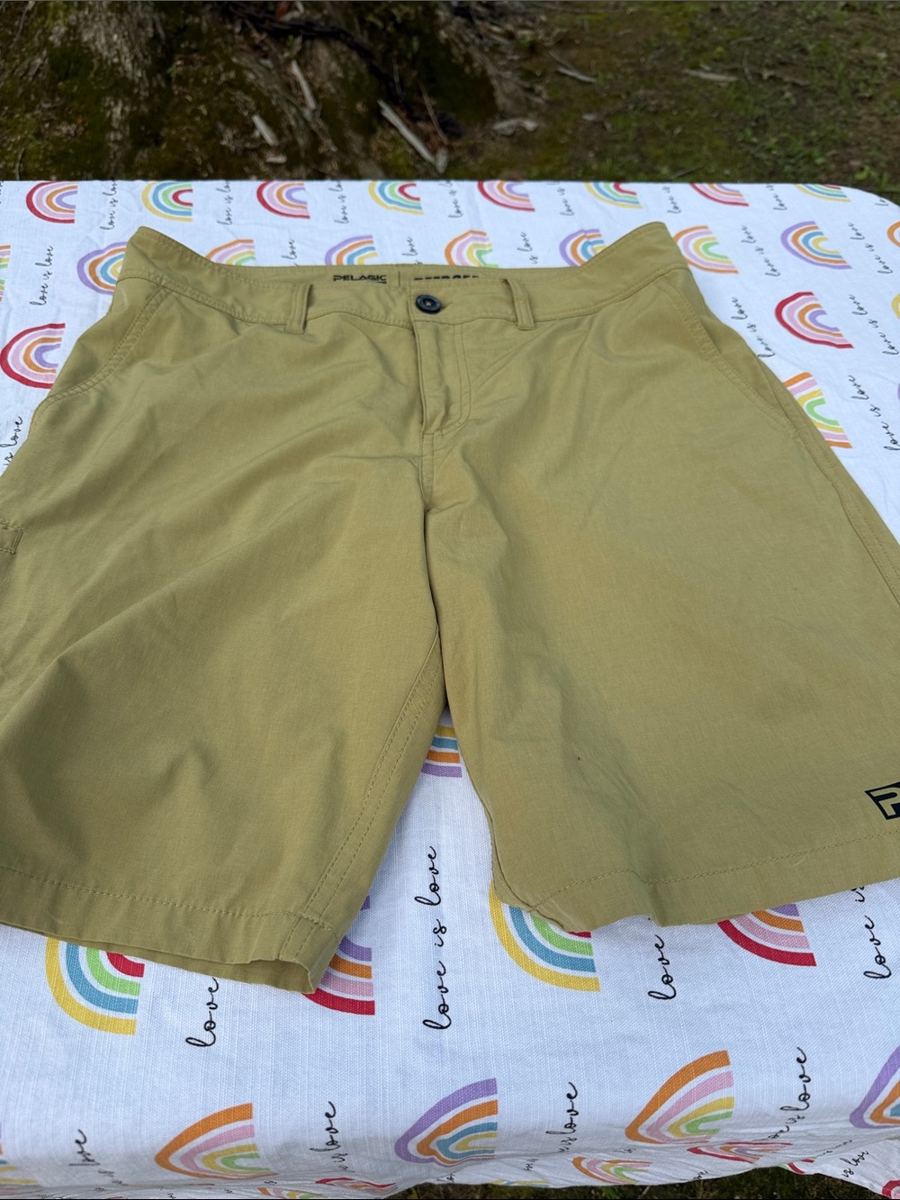 Pelagic Men's Olive Flat-Front Shorts - Picture 3 of 6